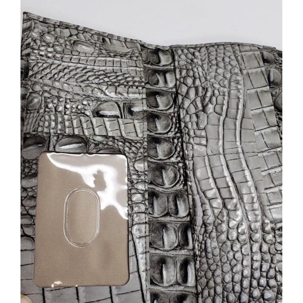 Brahmin Melbourne Veronica Trifold Envelope Leather Wallet Steel Gray Silver - Picture 6 of 12